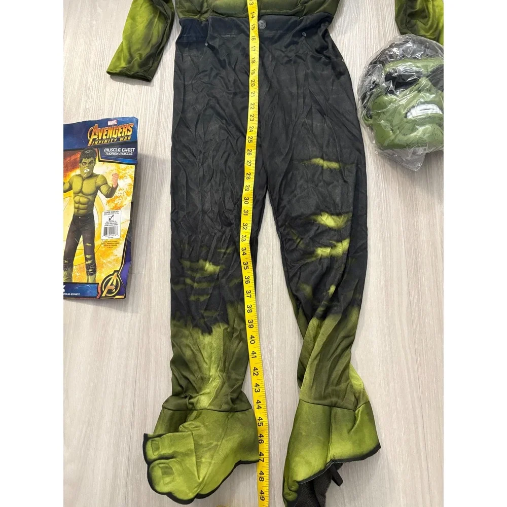 Avengers Infinity War Hulk Muscle Chest Costume Padded Jumpsuit & Mask Large